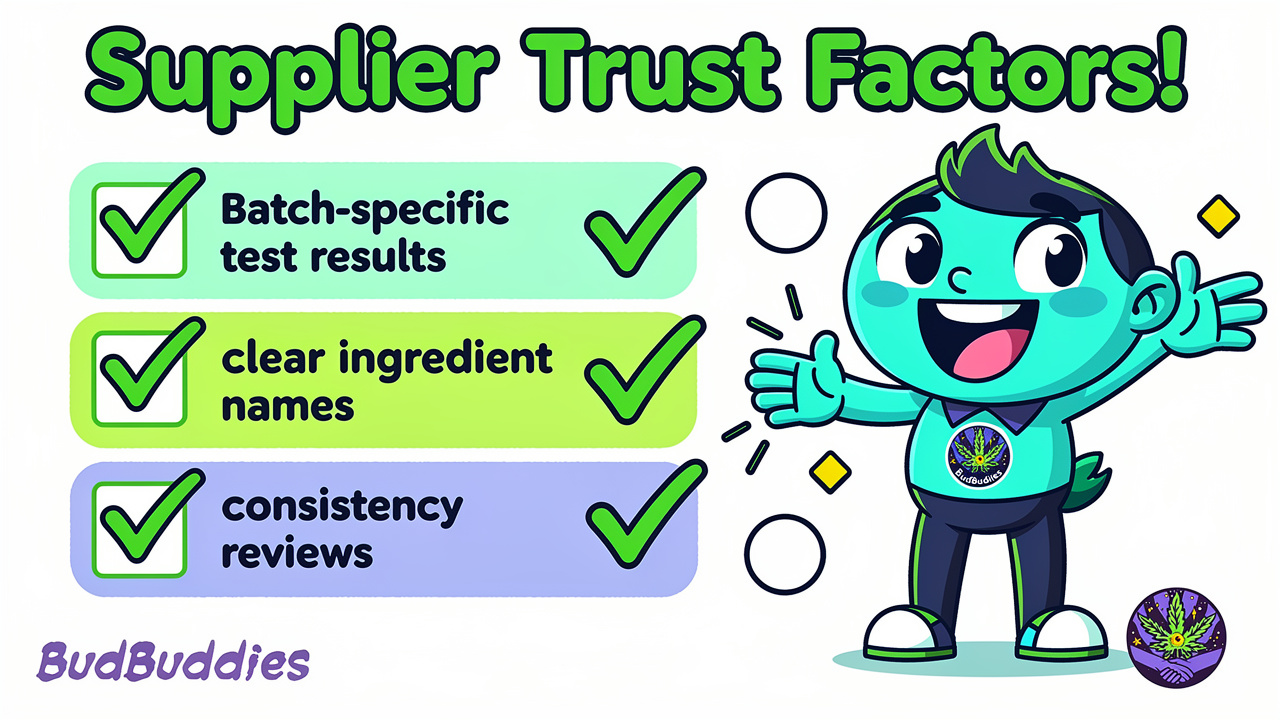 Cartoon character completing supplier trust verification checklist